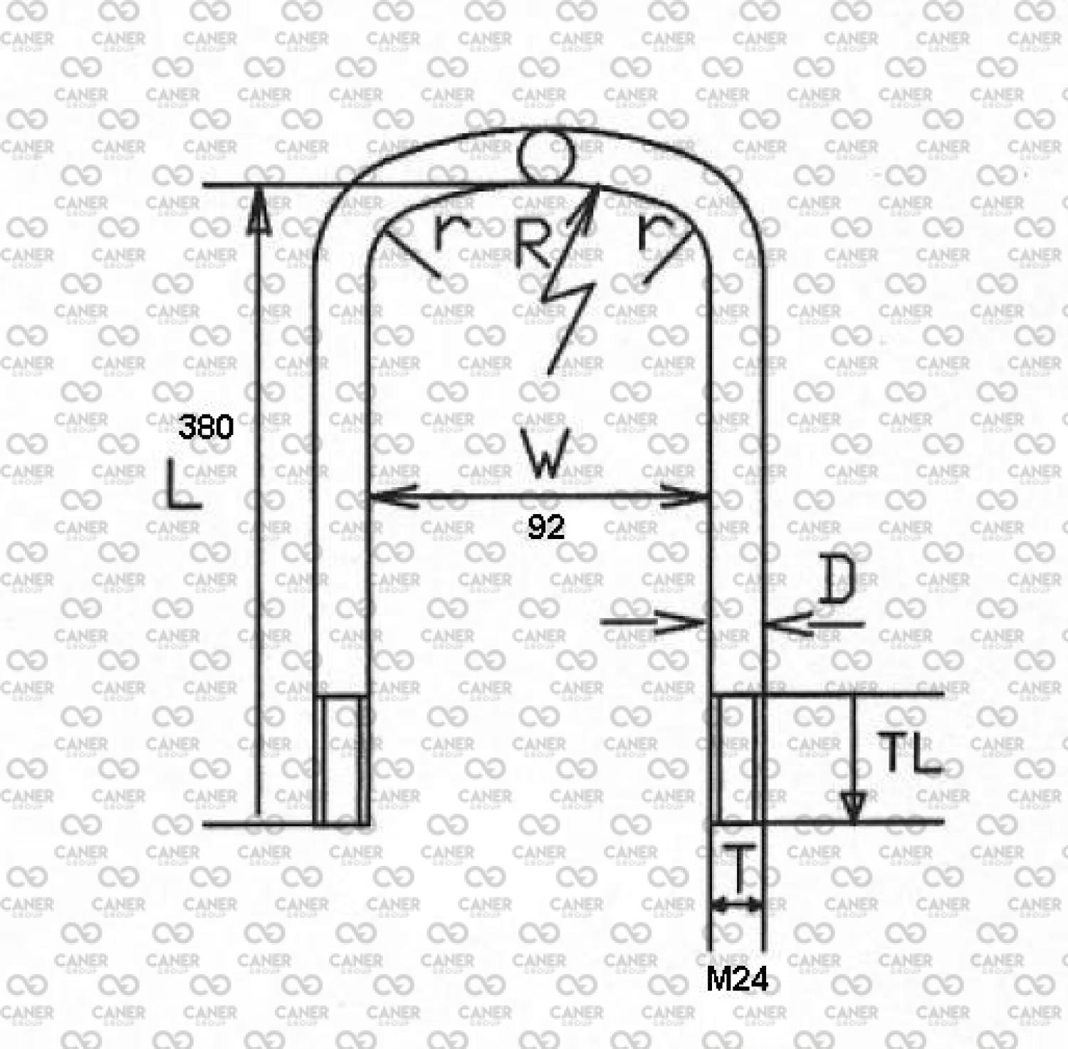 VOLVO N-12 ARKA BAĞLANTI 24MM 39 CM -;1585096; 20442794; 3199053; 947605; 